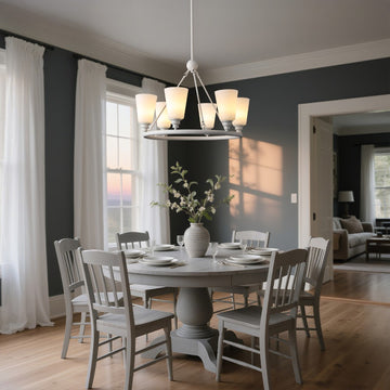 Denis 27.5" 6-Light Modern Minimalist Iron/Glass LED Chandelier